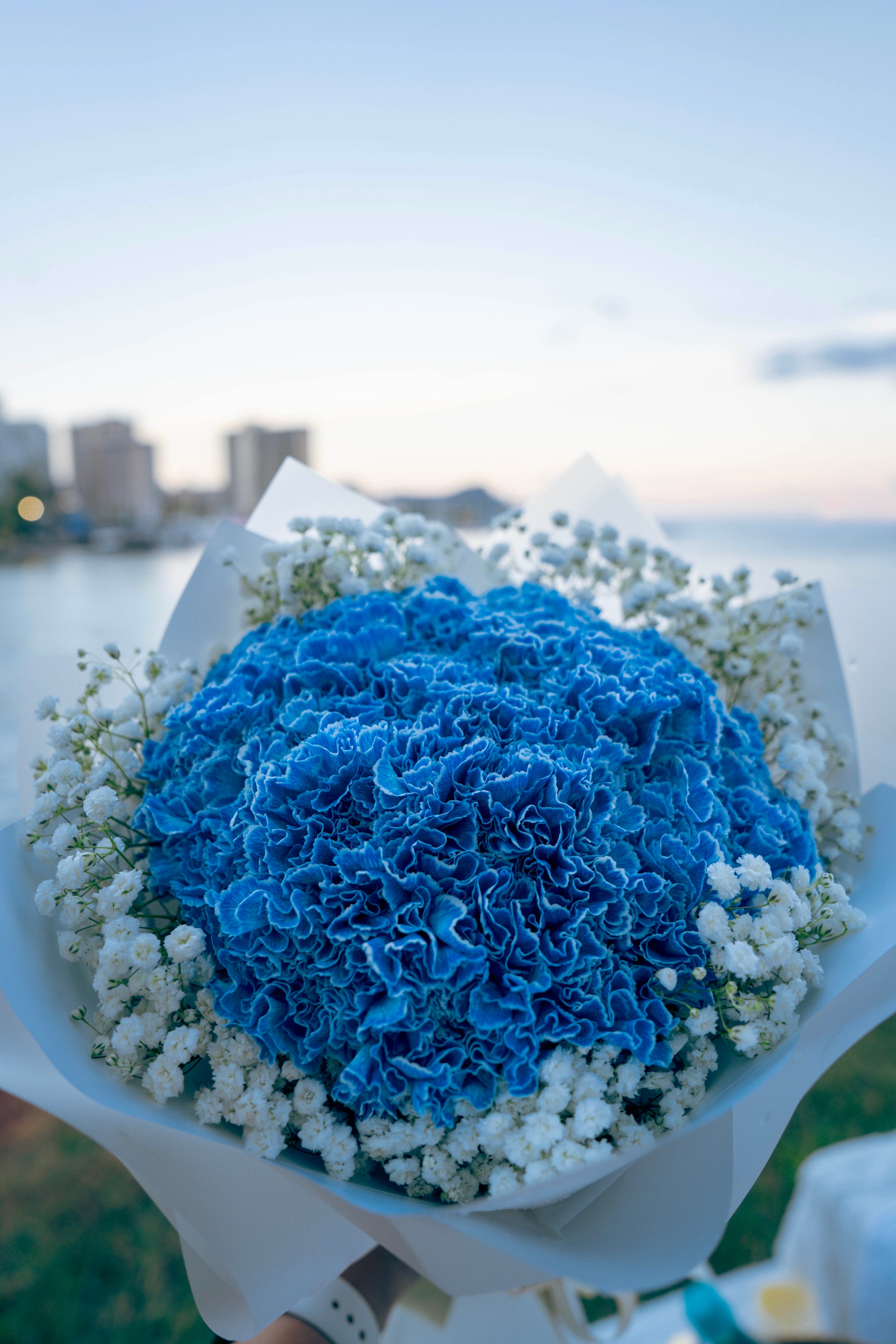 Blue Carnations Bouquet